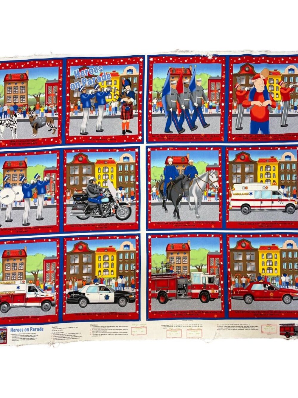 Heroes On Parade Fabric Book Panel by MJMontana 2011